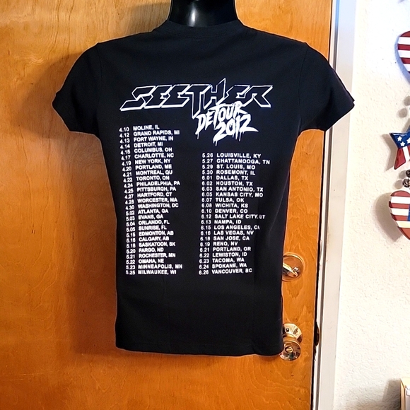 Seether Detour 2012 Concert Tour T-shirt Women Size Medium - Picture 4 of 5